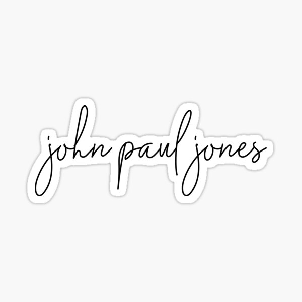 "John Paul Jones Script" Sticker for Sale by lindseymorrison Redbubble