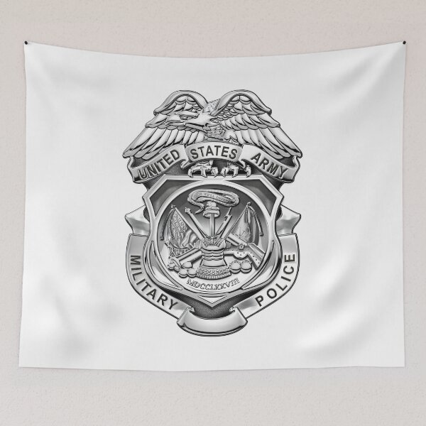 Item preview, U.S. Army Military Police Corps - Army MP Badge over White Leather designed and sold by Serge Averbukh Art Studio.