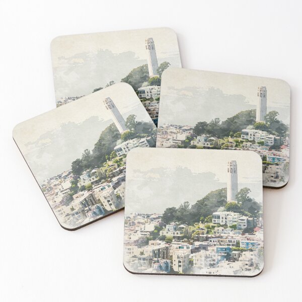 Item preview, San Francisco Watercolor Style, Coit Tower designed and sold by MaplewoodMerch.