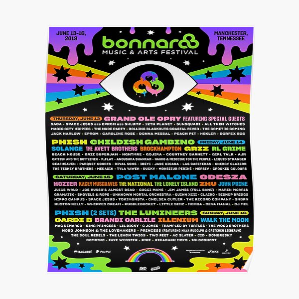 flyer designer for bonnaroo music and art festival