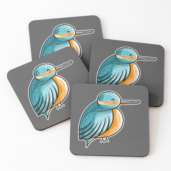 Item preview, Kawaii Cute Kingfisher designed and sold by Flaming Imp.