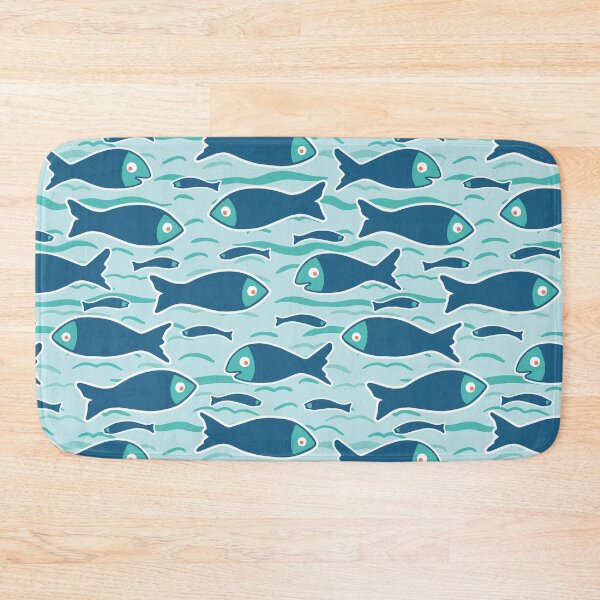 Item preview, Cute shoal of fish swimming in sea water.  designed and sold by Limolida.