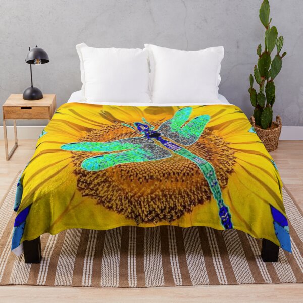 Item preview, BLUE DRAGONFLY & YELLOW SUNFLOWER ABSTRACT designed and sold by sharlesart.
