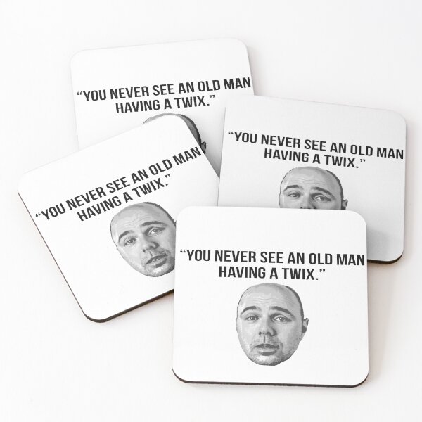 Item preview, Karl Pilkington Quote: "You never see an old man having a Twix" designed and sold by AshGrove.