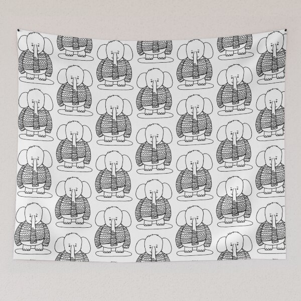 Item preview, elephant with sweater designed and sold by artzimm.