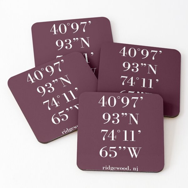 Item preview, Ridgewood New Jersey Longitude and Latitude Maroon designed and sold by Claireandrewss.