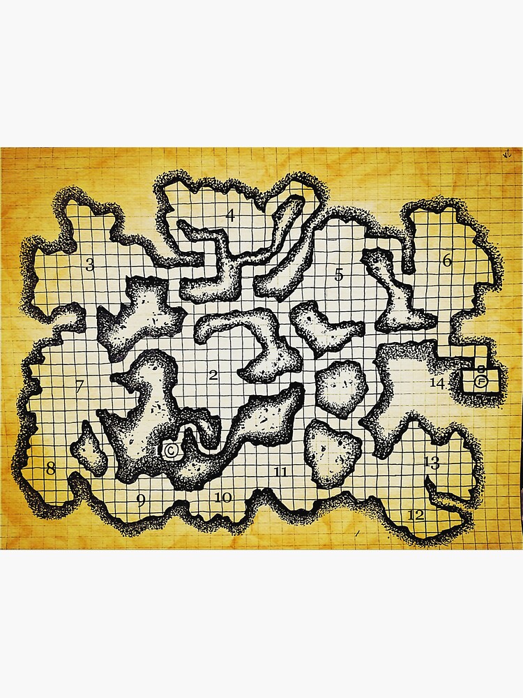 Old School Dungeon Map Art | Goblin Caves by TFCreative