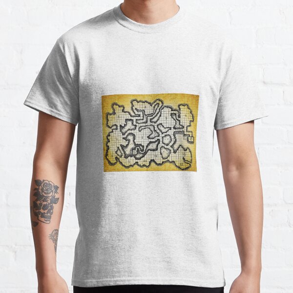 Old School Dungeon Map Art | Goblin Caves Classic T-Shirt