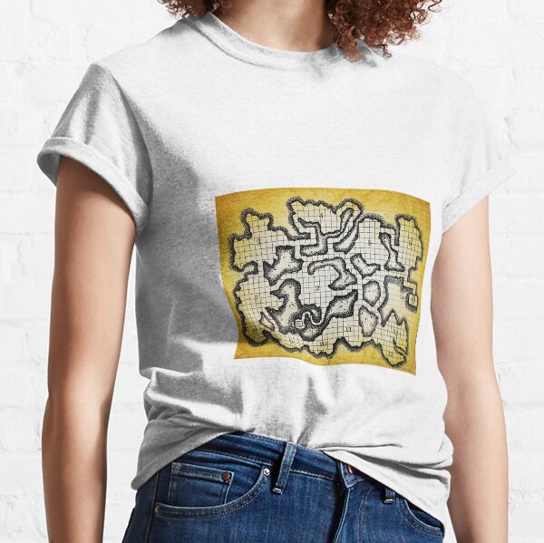 Old School Dungeon Map Art | Goblin Caves Classic T-Shirt