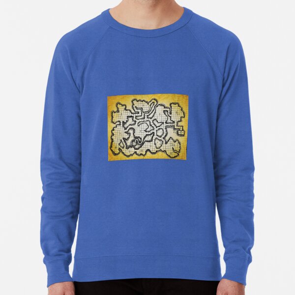 Old School Dungeon Map Art | Goblin Caves Lightweight Sweatshirt