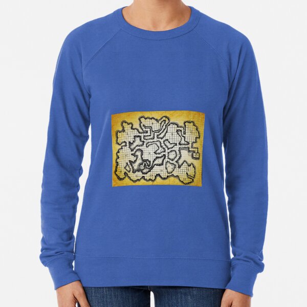 Old School Dungeon Map Art | Goblin Caves Lightweight Sweatshirt