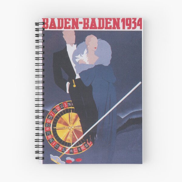 Item preview, Baden Baden Germany Casino Vintage Travel Poster designed and sold by vintagevivian.