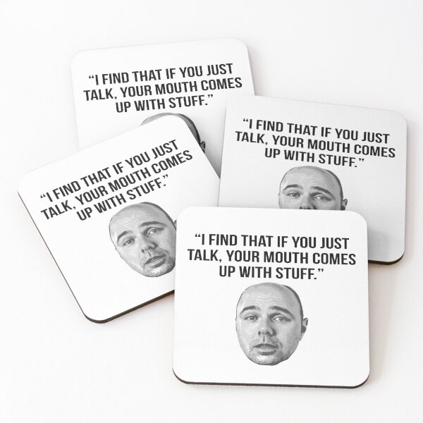 Item preview, Karl Pilkington Quote: "I find that if you just talk, your mouth comes up with stuff" designed and sold by AshGrove.