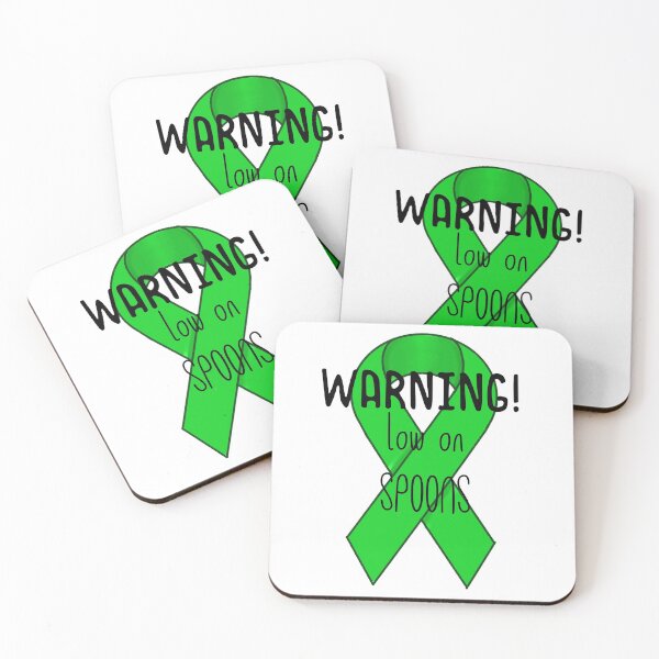 Item preview, Gastroparesis Warning! Low On Spoons-  Green Awareness Ribbon designed and sold by LordGraceArt.