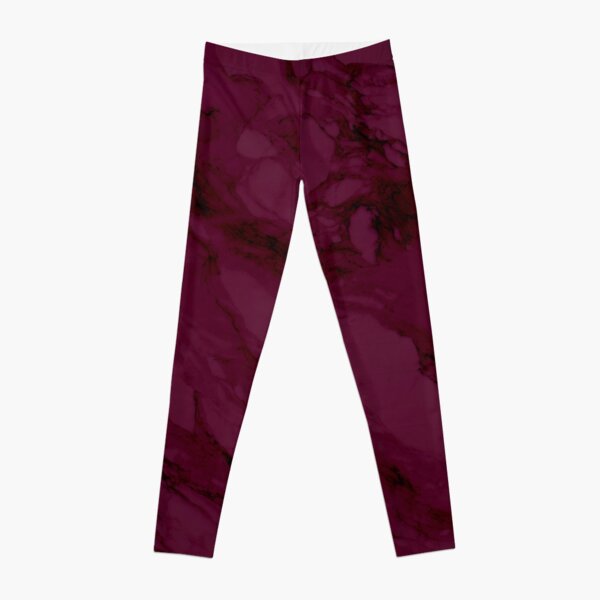 Marbled Butterfly Leggings: Burgundy