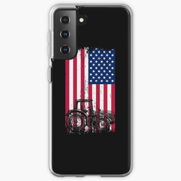 Traktorentwurf der amerikanischen Flagge I Patriotischer USA-Landwirt Samsung Galaxy Flexible Hülle