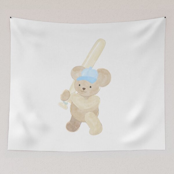 Item preview, Teddy Bear Playing Baseball designed and sold by lovelyinkshop-.