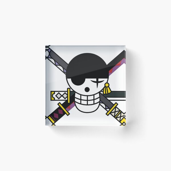 One Piece Whitebeard Logo Black Version Acrylic Block By Robin Redbubble