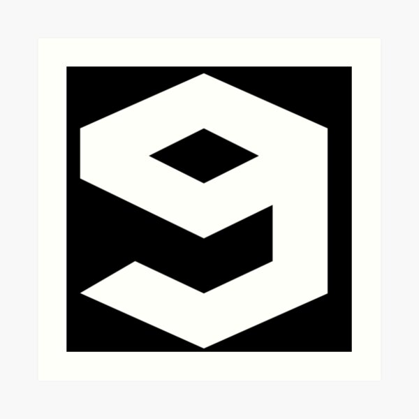 9gag Logo (White Version) Art Print