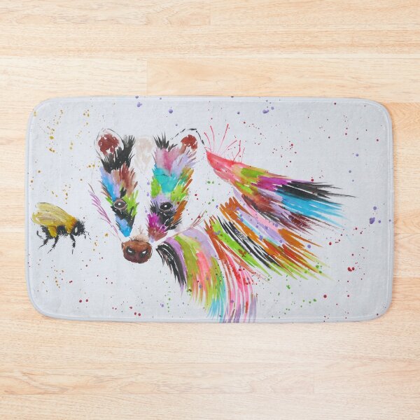Item preview, Colourful Badger looking at a Bumblebee designed and sold by Casimirasart.