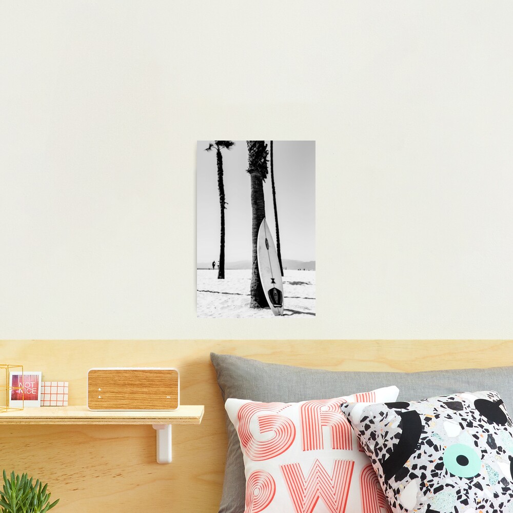Surfboard Black and White Wall Art Photographic Print