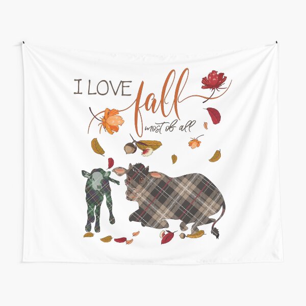 Cow Lovers - I Love Fall Most of All Tapestry