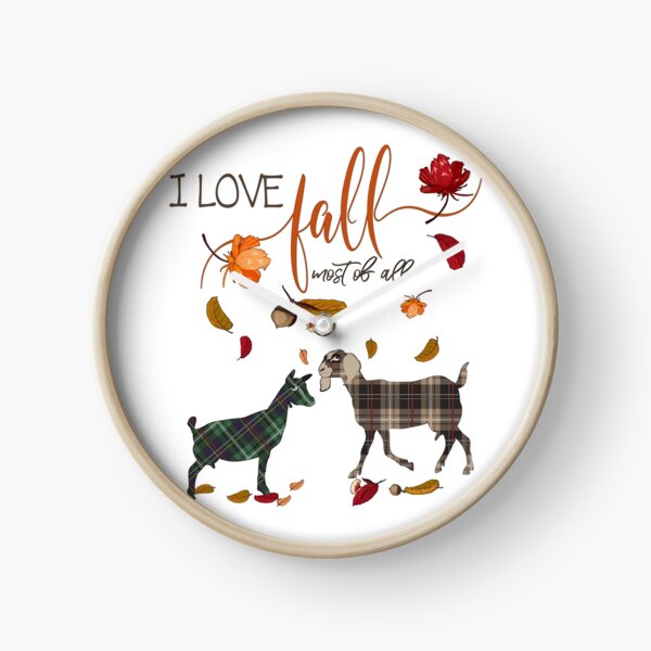 Goat Lovers - I Love Fall Most of All Clock
