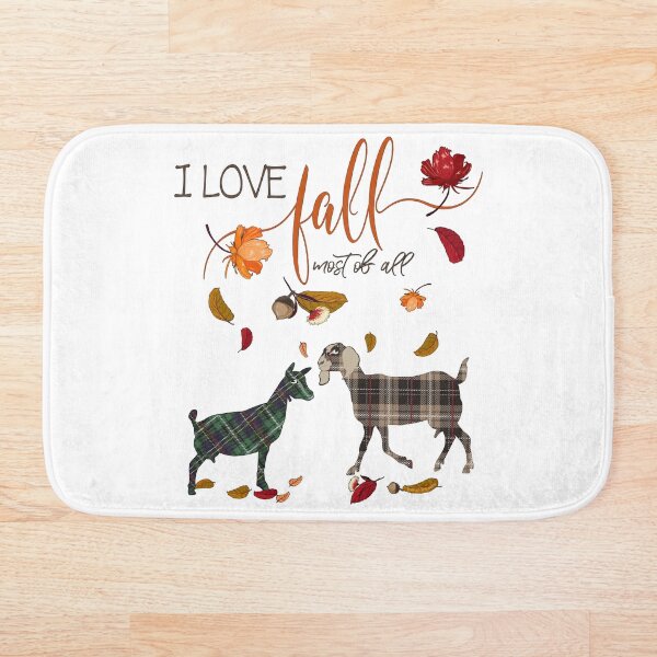 Goat Lovers - I Love Fall Most of All Bath Mat