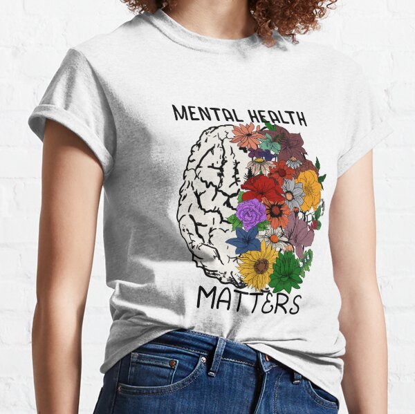 Aperçu de l'œuvre La santé mentale est importante – Floral Brain créée et vendue par LordGraceArt.