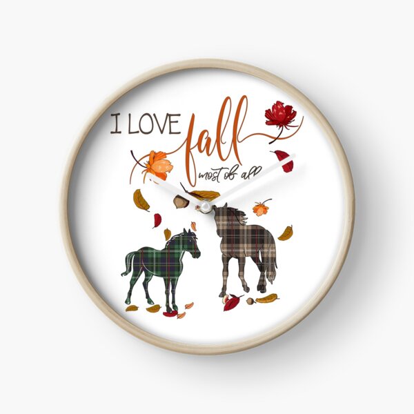 Horse Lovers - I Love Fall Most of All Clock