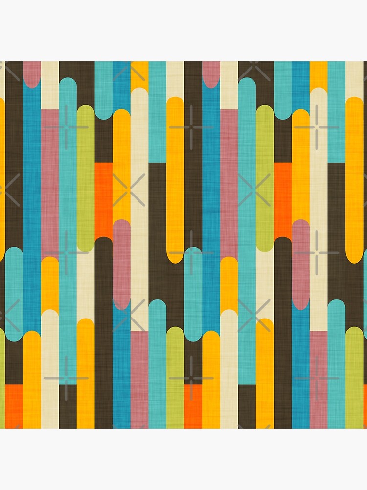 Retro Color Block Popsicle Sticks Blue by susycosta