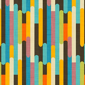Artwork thumbnail, Retro Color Block Popsicle Sticks Blue by susycosta