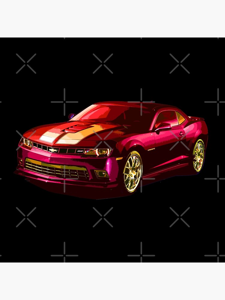 Camaro Ss 16 Red Gold Art Board Print By Charliecreator Redbubble