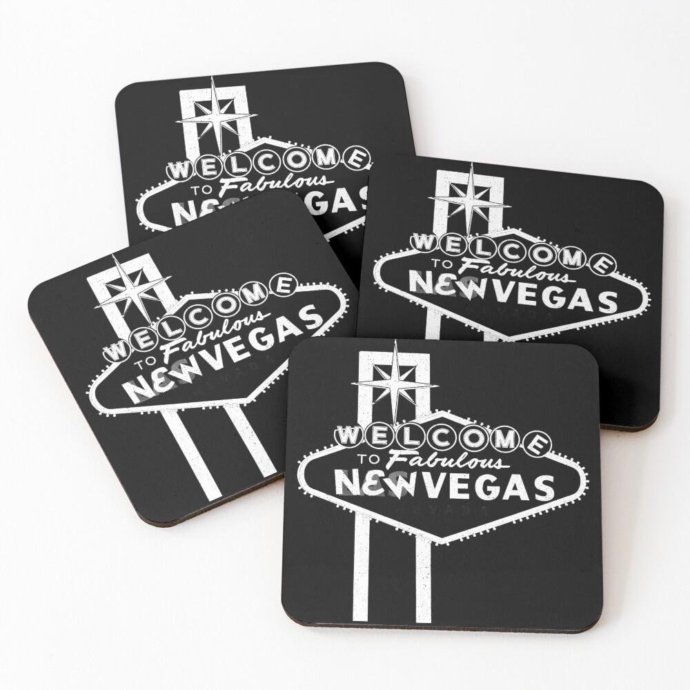 Welcome to New Vegas | Fallout New Vegas | White Logo Coasters (Set of 4)