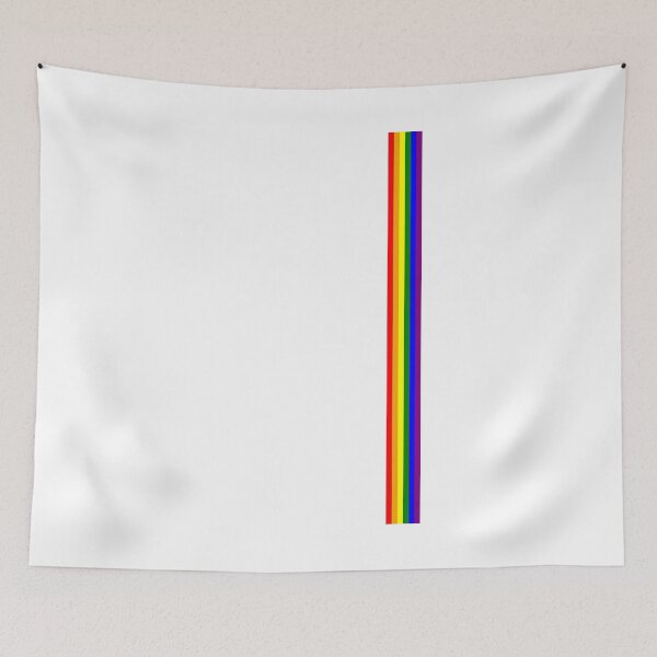 Item preview, Gay Pride LGBT Subtle Rainbow Stripe Vertical Flag print designed and sold by phoxydesign.