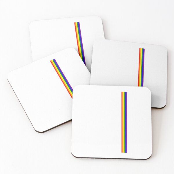 Item preview, Gay Pride LGBT Subtle Rainbow Stripe Vertical Flag print designed and sold by phoxydesign.