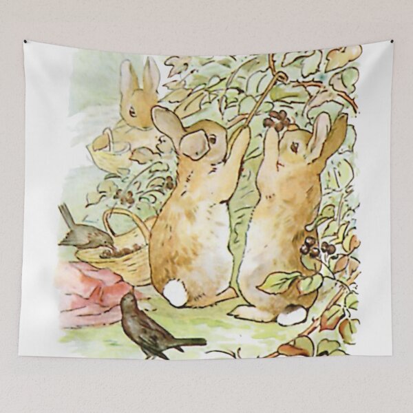 Item preview, Flopsy, Mopsy and Cottontail picking berries designed and sold by Amy Olsen.