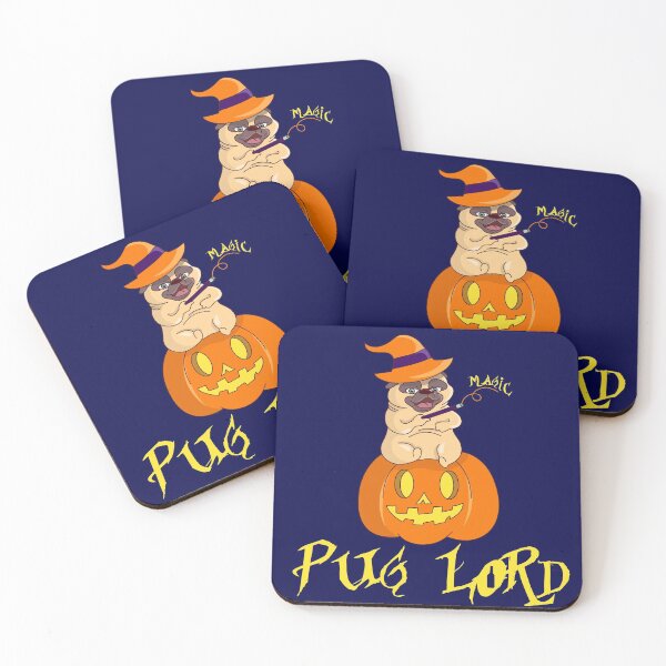 Item preview, Pug Lord Halloween Dog on Jack-o'-lantern designed and sold by IslandLakeTree.