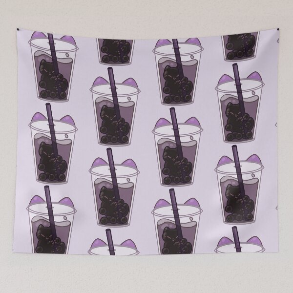Item preview, Bubble Tea Kitty (Purple) designed and sold by How-Do-U-Art.