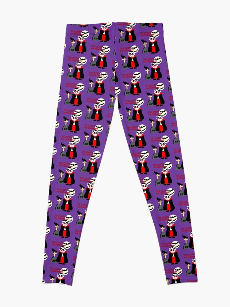 Alternate view of Fun Halloween Cartoon Vampire Graphic Leggings