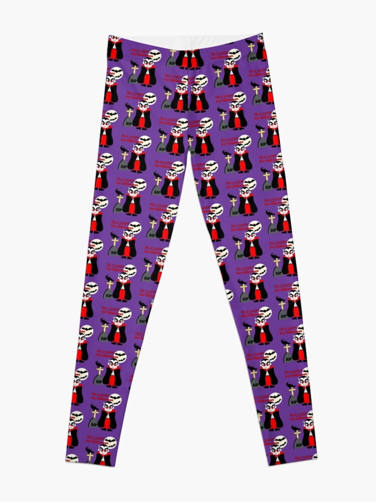 Alternate view of Fun Halloween Cartoon Vampire Graphic Leggings