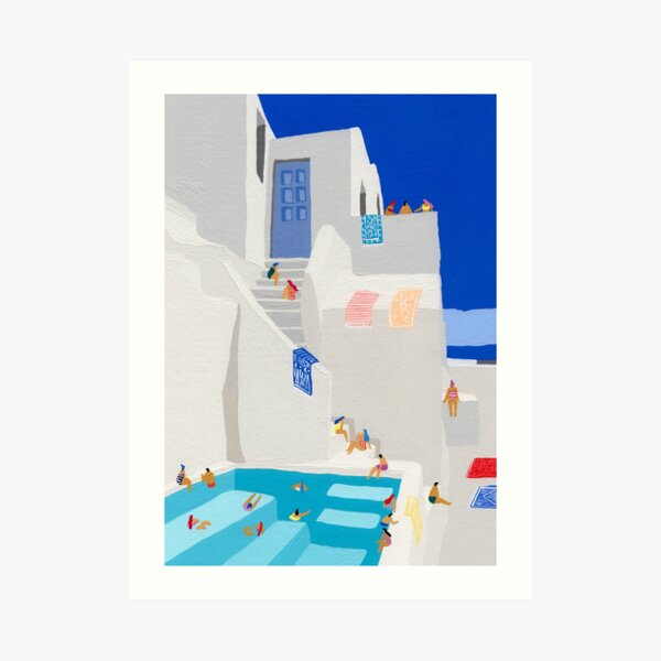 Santorini Sun Art Print