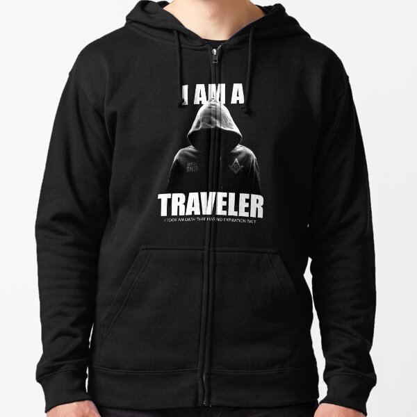 Freemason I am a Traveler Square & Compass Masonic Zipped Hoodie