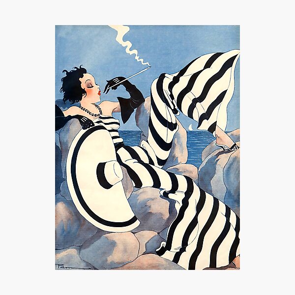 Item preview, French Art Deco Woman Haute Couture Fashion designed and sold by Glimmersmith.