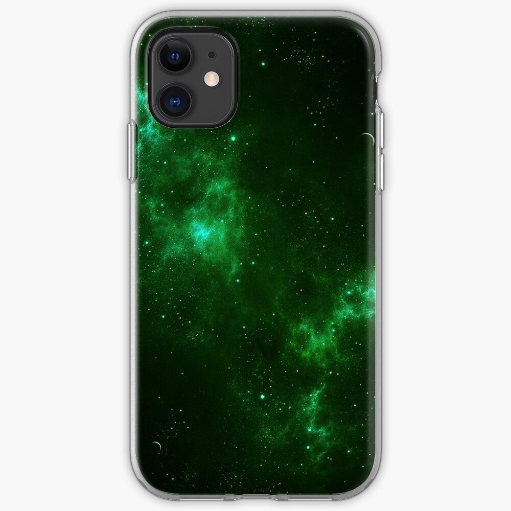 "Deep Space Galaxy Dark Green iPhone & Samsung Phone Case" iPhone Case