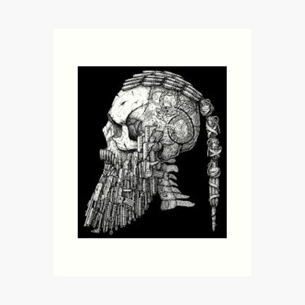 Modern Weapons Viking Skull Mural Art Print