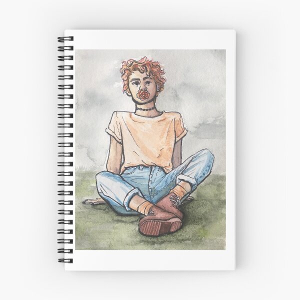 Item preview, Watercolor of a girl with short hair and an orange rose designed and sold by jennaleecalvin.