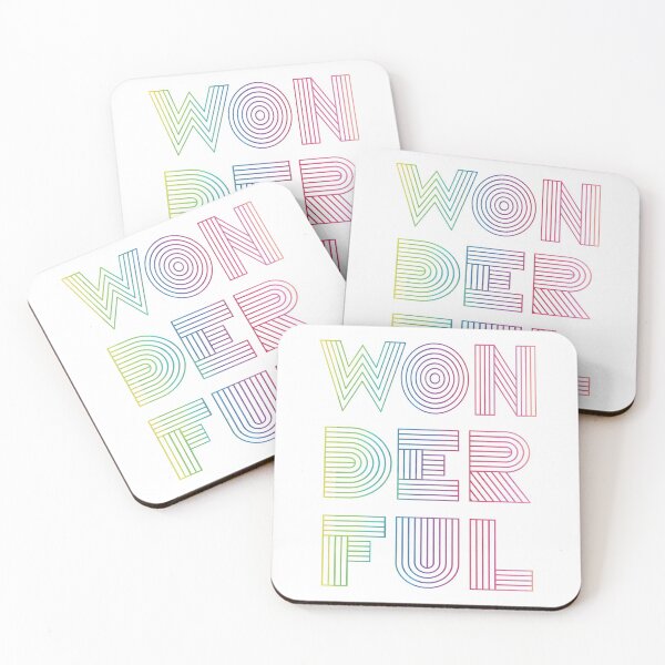 Item preview, WONDERFUL retro typography rainbow designed and sold by SouthPrints.