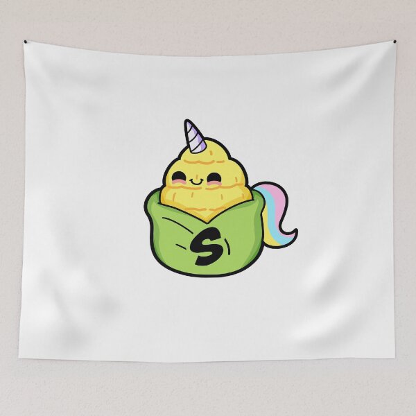 Item preview, Alphabet Letter S Cute Corn Unicorn       designed and sold by kidsmonogram.