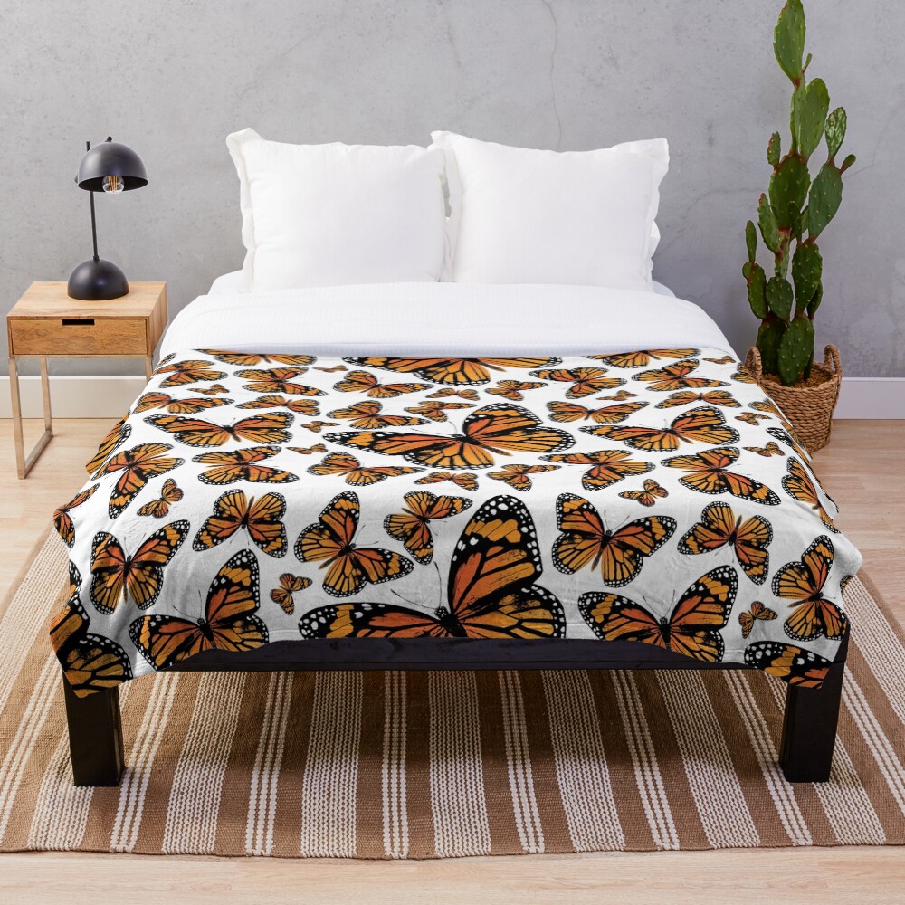 "Monarch Butterflies Monarch Butterfly Vintage Butterflies Butterfly Patterns " Throw